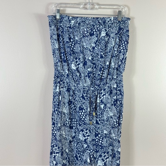 LILLY PULITZER for Target L blue white strapless blue white upstream jumpsuit - Picture 5 of 5